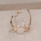 Bague Or Rose - Double Anneau Serti, Motif Feuille – or 18 carats | Tariki