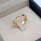 Bague Or Rose - Double Anneau Serti, Pierres Mobiles – or 18 carats | Tariki