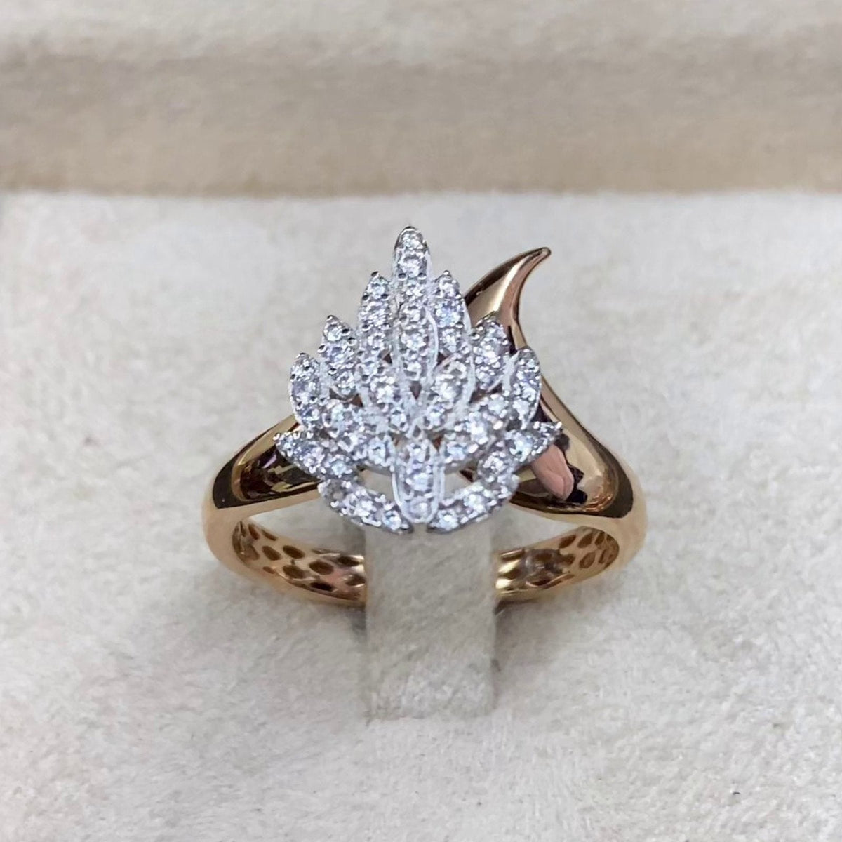 Bague Or Rose - Goutte Pavée de Pierres – or 18 carats | Tariki