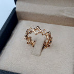 Bague Or Rose - Motif Fleurs Ajourées Serties de Pierres – or 18 carats | Tariki