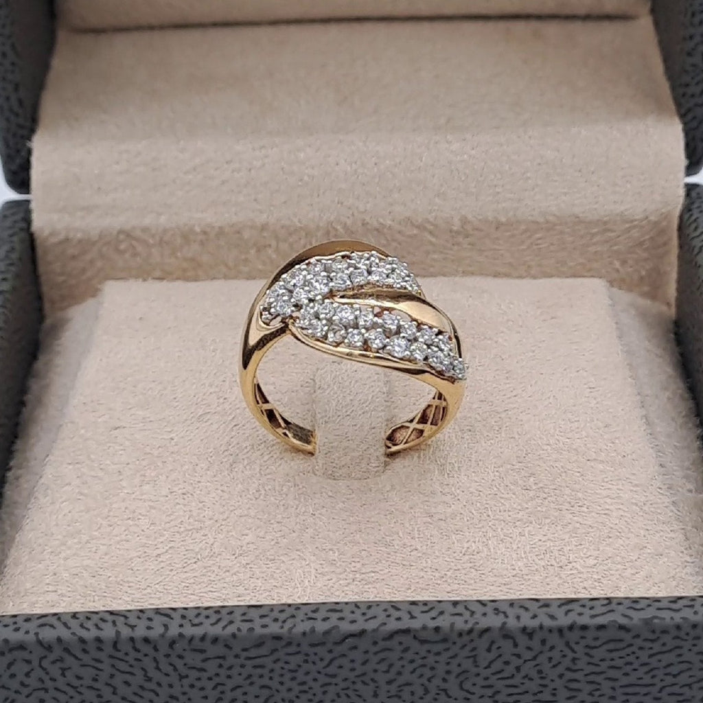Bague Or Rose - Pavée de Pierres, Anneau Croisé Ajouré – or 18 carats | Tariki