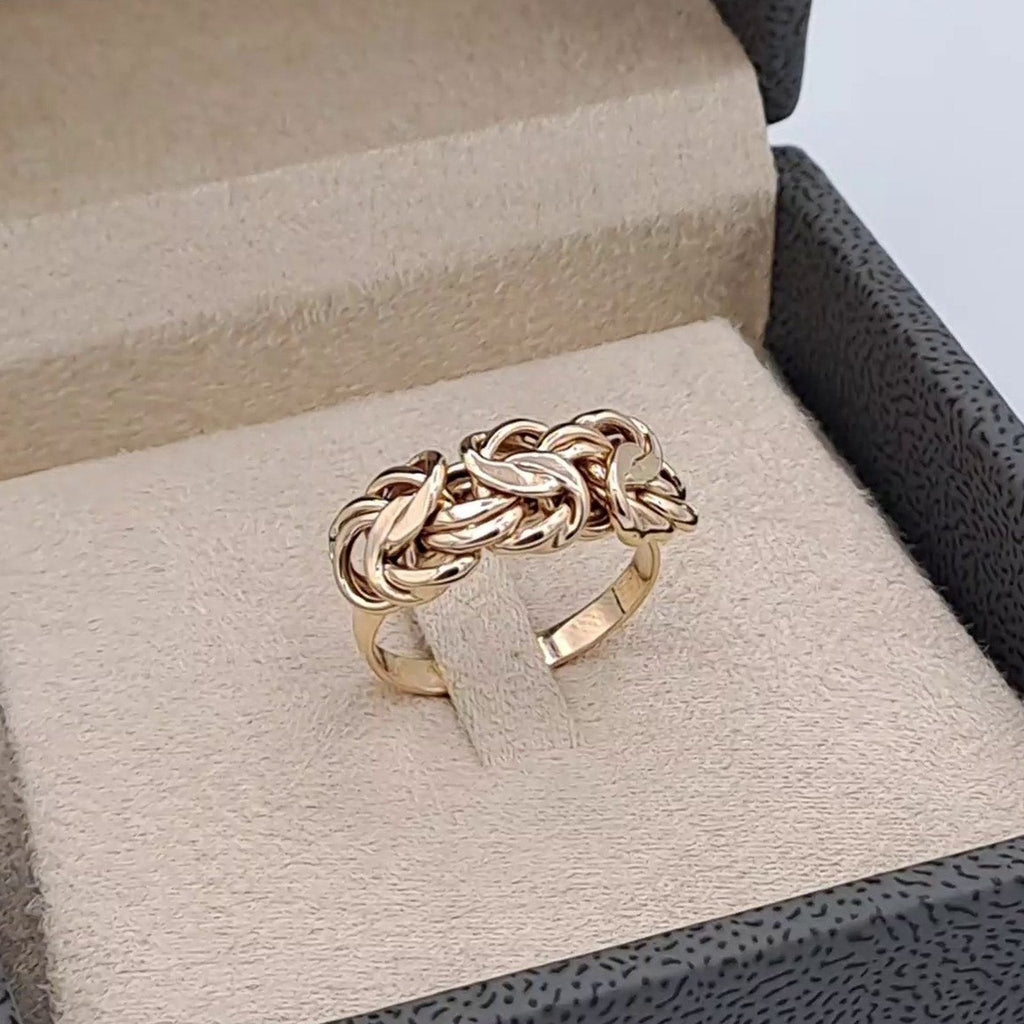Bague Maille Cubaine Or Rose – or 18 carats | Tariki