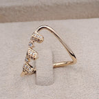 Bague Or Rose - Motif V Serti de Pierres – or 18 carats | Tariki