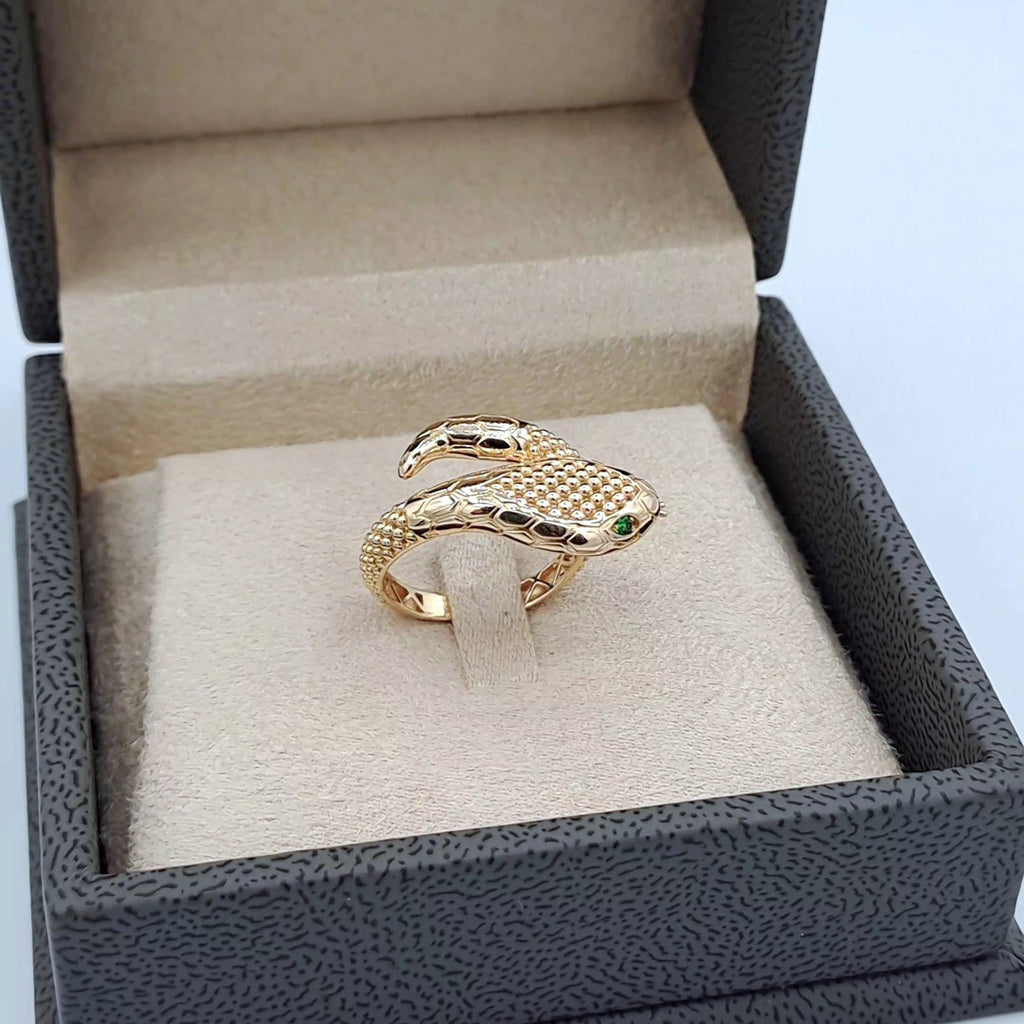 Bague Serpent Or Rose - Sertie de Pierres – or 18 carats | Tariki