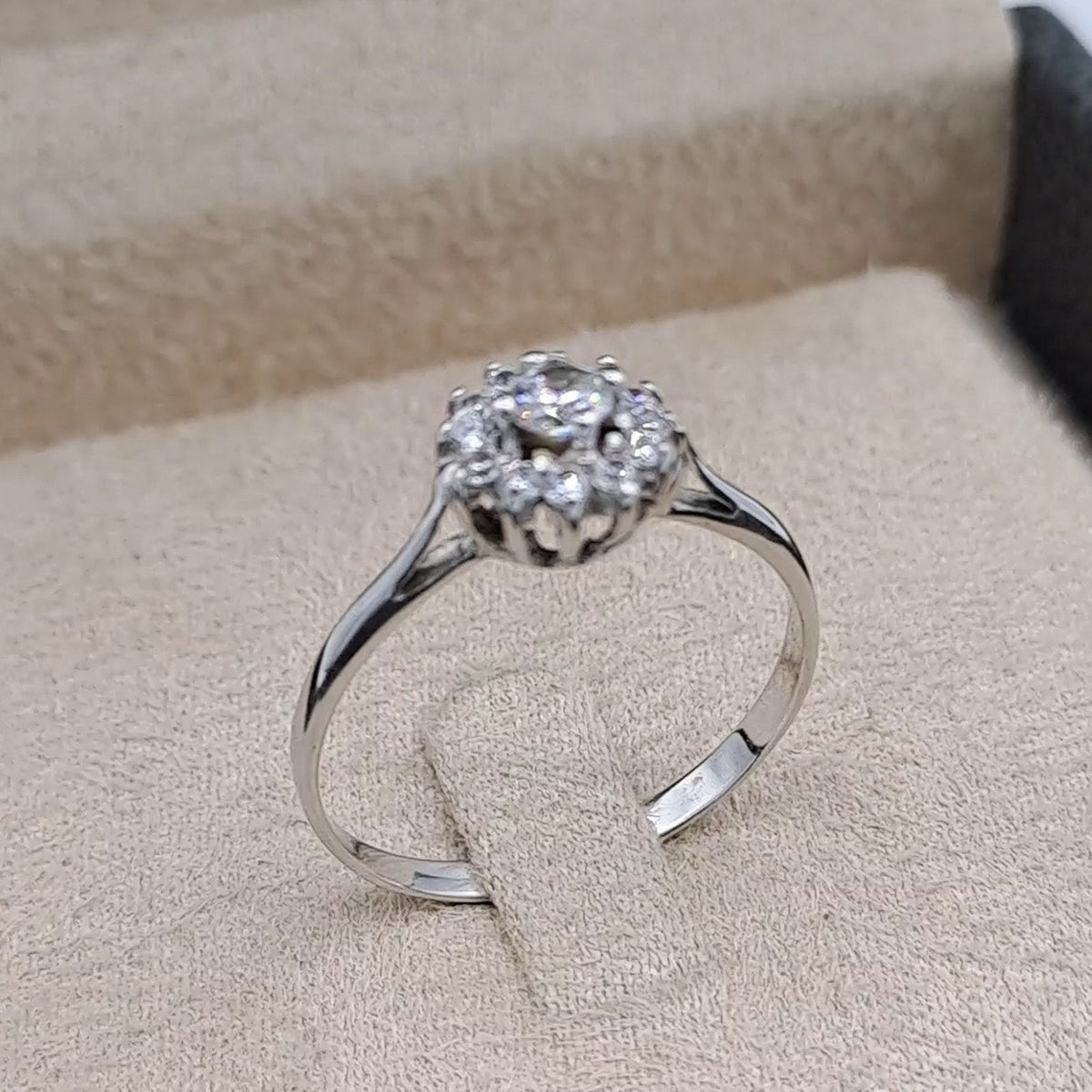 Bague Solitaire Halo Or Blanc – or 18 carats | Tariki