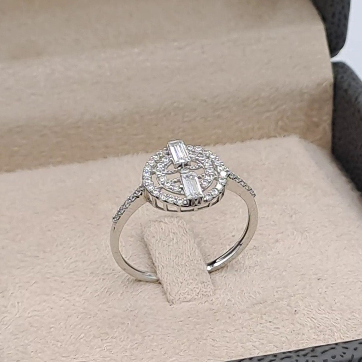 Bague Solitaire Halo Or Blanc – or 18 carats | Tariki