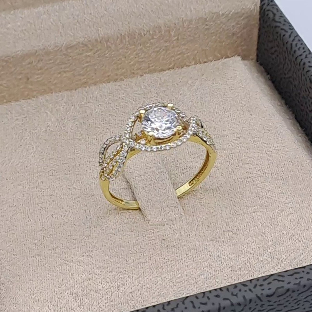 Bague Solitaire Halo Or Jaune – or 18 carats | Tariki