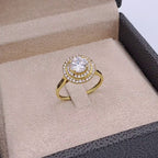 Bague Solitaire Halo Or Jaune – or 18 carats | Tariki