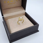 Bague Solitaire Halo Or Jaune - Anneau Serti – or 18 carats | Tariki