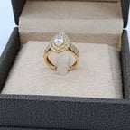 Bague Solitaire Halo Poire Or Rose - Anneau Serti – or 18 carats | Tariki