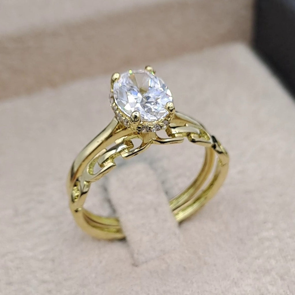 Bague Solitaire Or Jaune - Anneau Ajouré – or 18 carats | Tariki