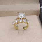 Bague Solitaire Or Jaune - Anneau Bombé Serti de Pierres – or 18 carats | Tariki