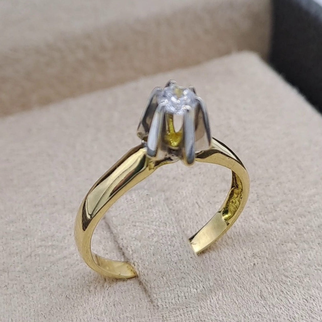 Bague Solitaire Or Jaune - Anneau Croisé – or 18 carats | Tariki