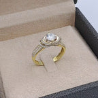 Bague Solitaire Or Jaune - Anneau Serti de Pierres – or 18 carats | Tariki
