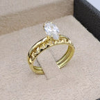 Bague Solitaire Or Jaune - Anneau Torsadé – or 18 carats | Tariki