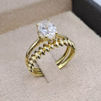 Bague Solitaire Or Jaune - Anneau Torsadé – or 18 carats | Tariki