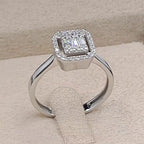 Bague Solitaire Pierre Carrée Or Blanc – or 18 carats | Tariki