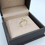 Bague Solitaire Pierre Carrée Or Jaune - Anneau Serti – or 18 carats | Tariki