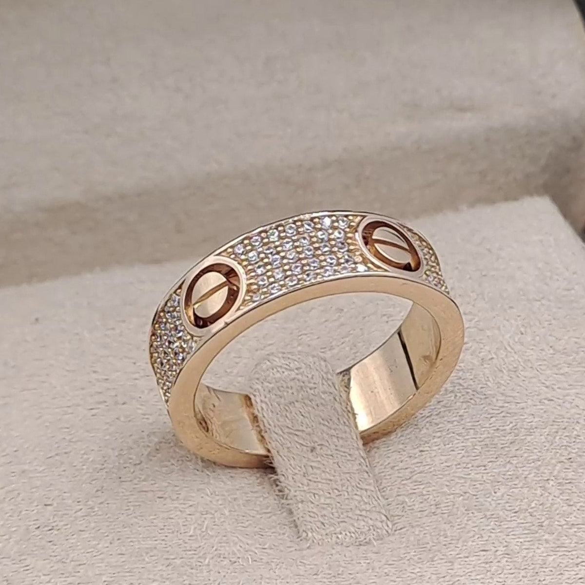 Bague Vis Or Rose - Sertie de Pierres – or 18 carats | Tariki