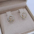 Boucles d'Oreilles Cercles Or Jaune - Pavés de Pierres – or 18 carats | Tariki