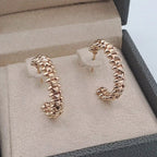 Boucles d'Oreilles Créoles Maille Cubaine Or Rose – or 18 carats | Tariki