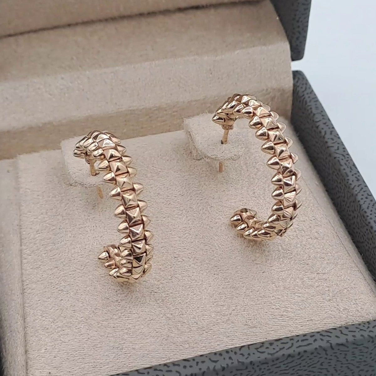 Boucles d'Oreilles Créoles Maille Cubaine Or Rose – or 18 carats | Tariki