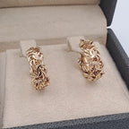 Boucles d'Oreilles Créoles Maille Royale Or Rose – or 18 carats | Tariki