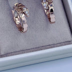 Boucles d'Oreilles Créoles Or Rose - Serties de Pierres – or 18 carats | Tariki