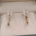 Boucles d'Oreilles Créoles Or Rose - Serties de Pierres, Motif Torsadé – or 18 carats | Tariki