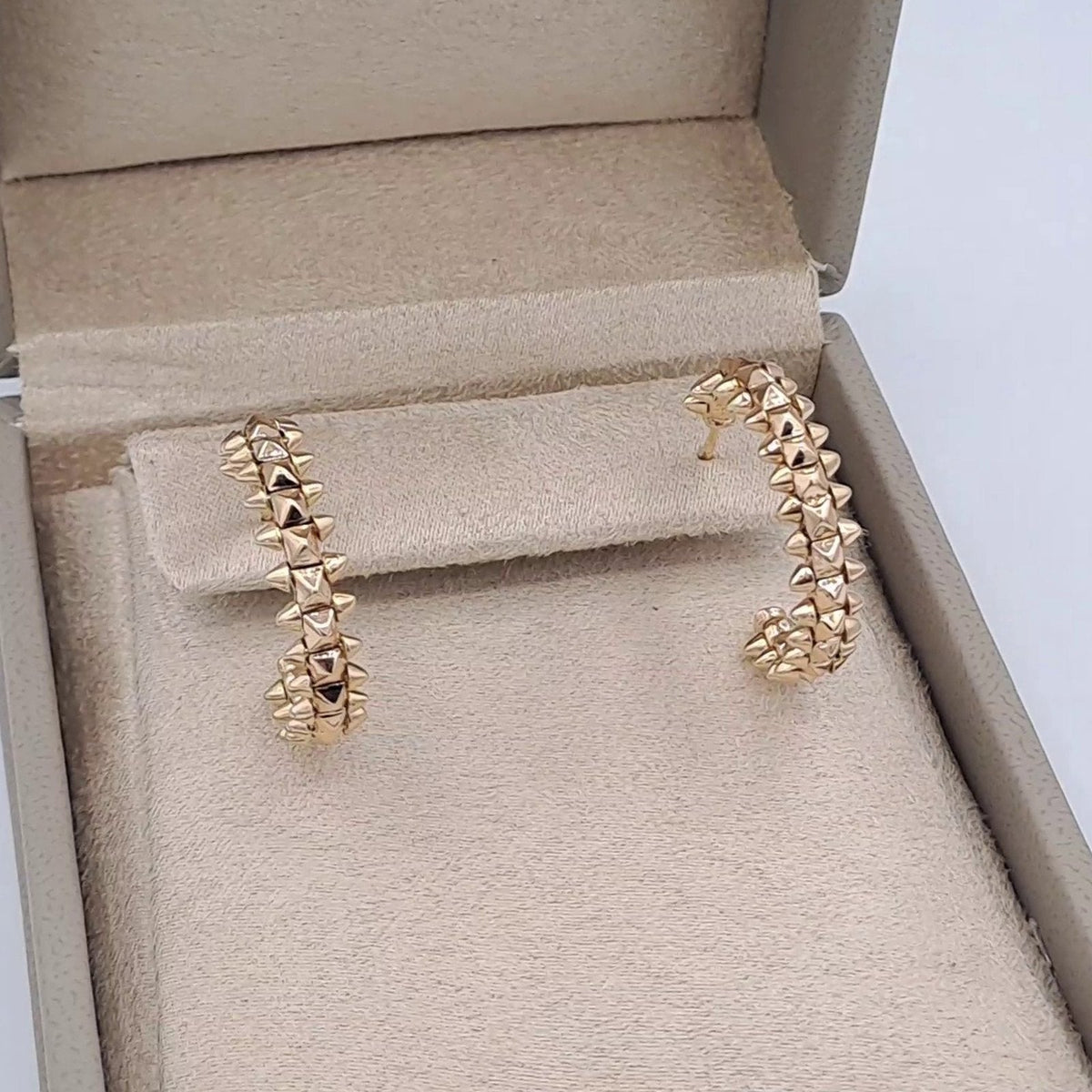 Boucles d'Oreilles Créoles Or Rose - Serties, Motif Clash – or 18 carats | Tariki