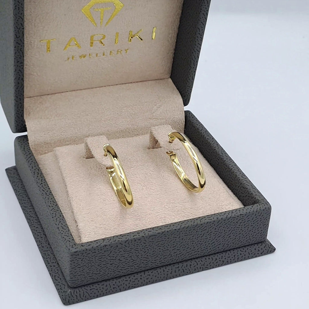 Boucles d'Oreilles Créoles Ovales Fines Or Jaune – or 18 carats | Tariki