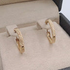 Boucles d'Oreilles Créoles Striées Or Rose – or 18 carats | Tariki