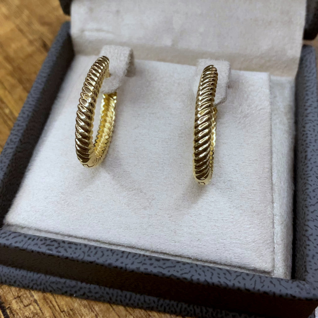 Boucles d'Oreilles Créoles Torsadées Or Jaune – or 18 carats | Tariki