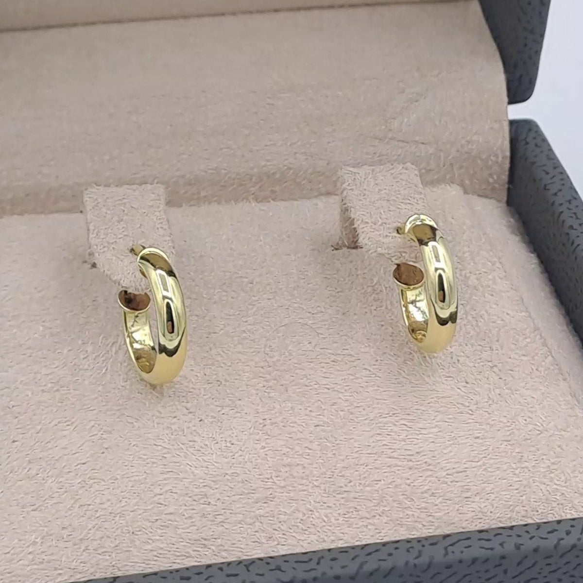 Boucles d'Oreilles Mini Créoles Bombées Or Jaune – or 18 carats | Tariki