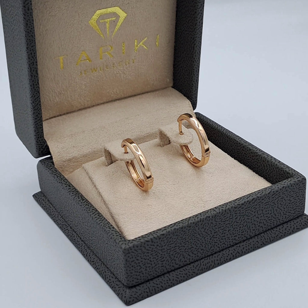 Boucles d'Oreilles Mini Créoles Bombées Or Rose – or 18 carats | Tariki