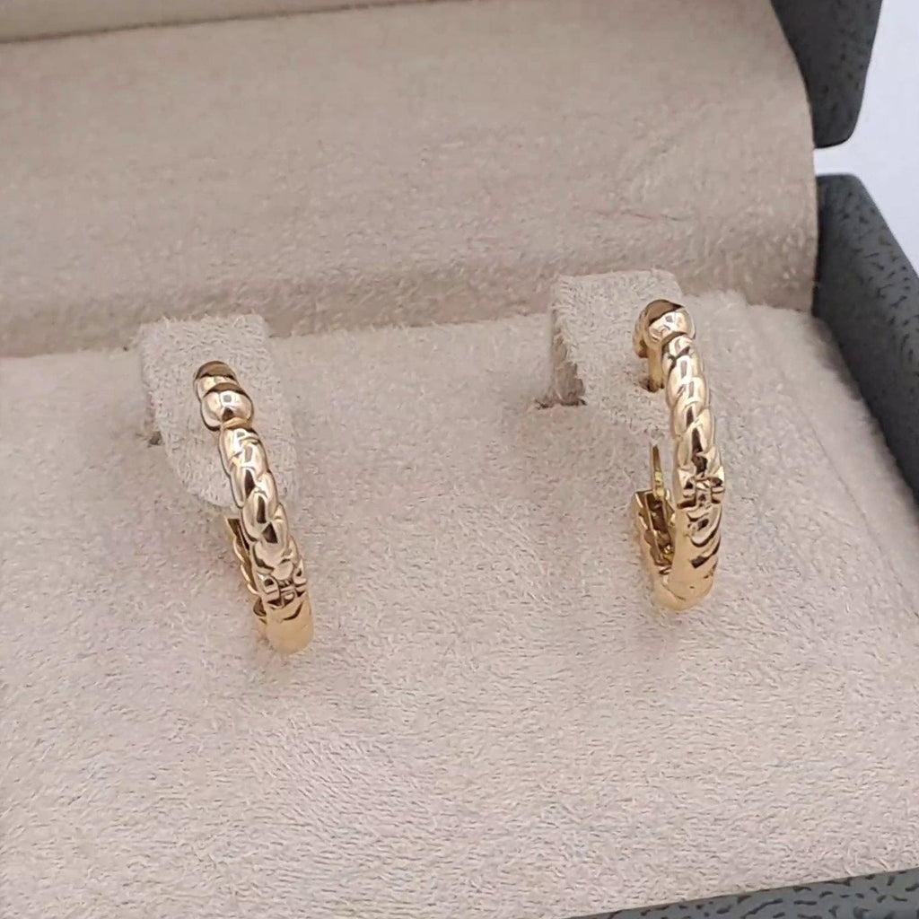 Boucles d'Oreilles Mini Créoles Ciselées Or Rose – or 18 carats | Tariki