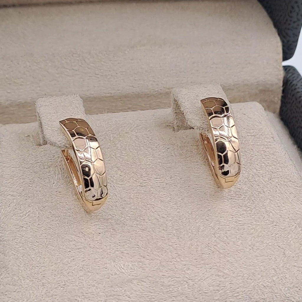 Boucles d'Oreilles Mini Créoles Ciselées Or Rose – or 18 carats | Tariki