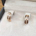 Boucles d'Oreilles Mini Créoles Larges Or Rose - Serties de Pierres – or 18 carats | Tariki