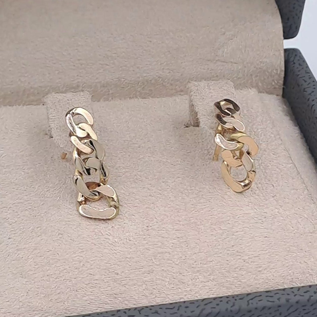 Boucles d'Oreilles Mini Créoles Maille Cubaine Or Rose – or 18 carats | Tariki