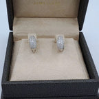 Boucles d'Oreilles Mini Créoles Or Blanc - Pavées de Pierres – or 18 carats | Tariki
