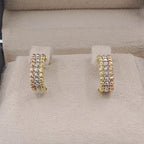 Boucles d'Oreilles Mini Créoles Or Jaune - Serties de Pierres de Couleur – or 18 carats | Tariki
