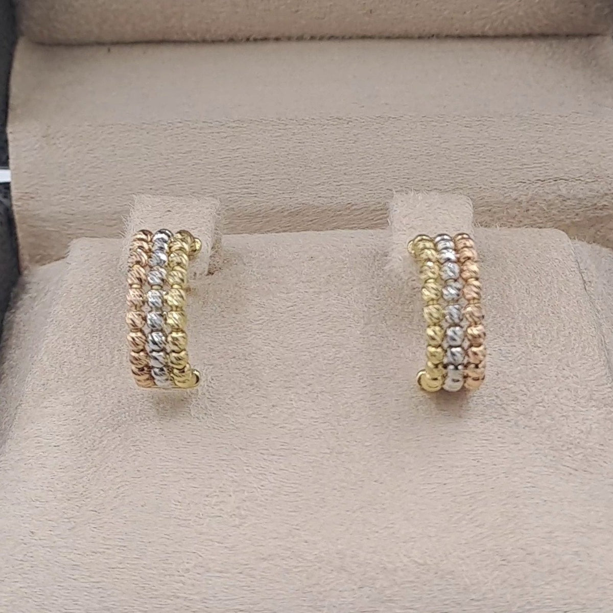 Boucles d'Oreilles Mini Créoles Or Jaune - Serties de Pierres de Couleur – or 18 carats | Tariki