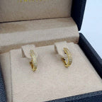 Boucles d'Oreilles Mini Créoles Or Jaune - Serties de Pierres – or 18 carats | Tariki