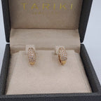Boucles d'Oreilles Mini Créoles Or Rose - Pavées de Pierres – or 18 carats | Tariki