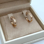 Boucles d'Oreilles Mini Créoles Or Rose - Serties de Pierres – or 18 carats | Tariki