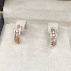 Boucles d'Oreilles Mini Créoles Or Rose - Serties de Pierres – or 18 carats | Tariki