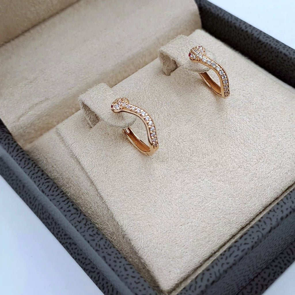 Boucles d'Oreilles Mini Créoles Or Rose - Serties de Pierres – or 18 carats | Tariki