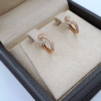 Boucles d'Oreilles Mini Créoles Or Rose - Serties de Pierres – or 18 carats | Tariki