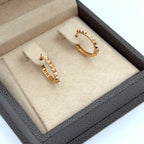 Boucles d'Oreilles Mini Créoles Or Rose - Serties de Pierres – or 18 carats | Tariki