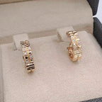 Boucles d'Oreilles Mini Créoles Or Rose - Serties de Pierres – or 18 carats | Tariki
